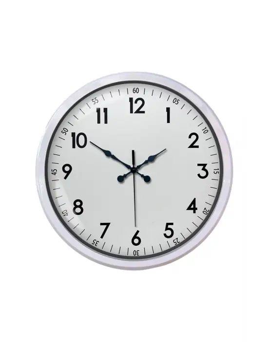 Beyaz Dekoratif Stil 52 Cm Metal Duvar Saati