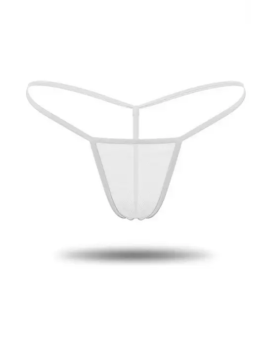 Beyaz Transparan Tül String Tanga TM0368