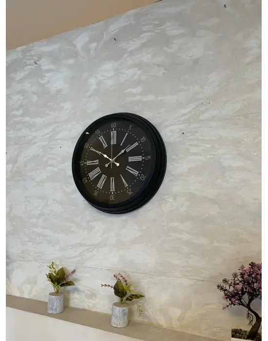 Black Noble 40 Cm Metal Modern Duvar Saati