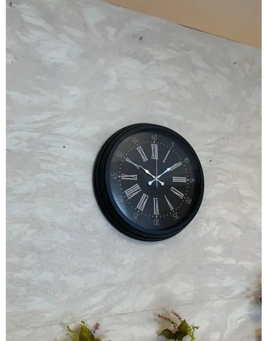 Black Noble 40 Cm Metal Modern Duvar Saati