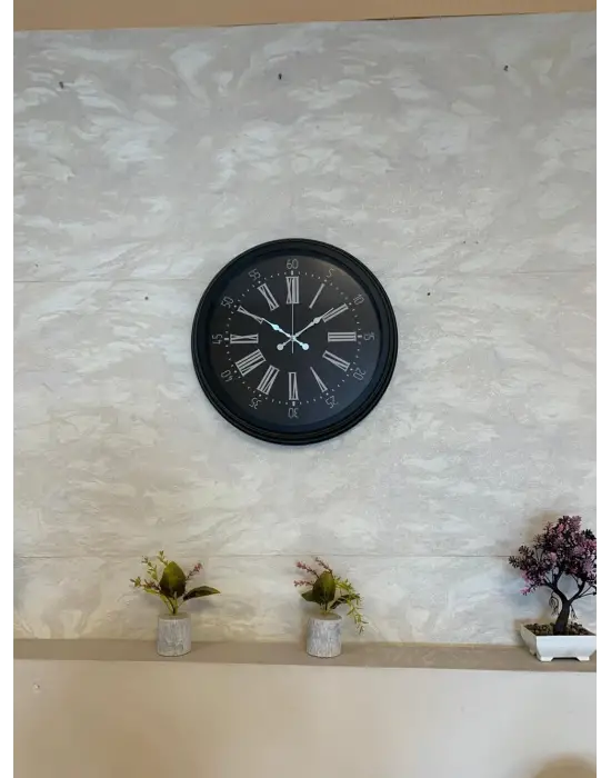 Black Noble 40 Cm Metal Modern Duvar Saati