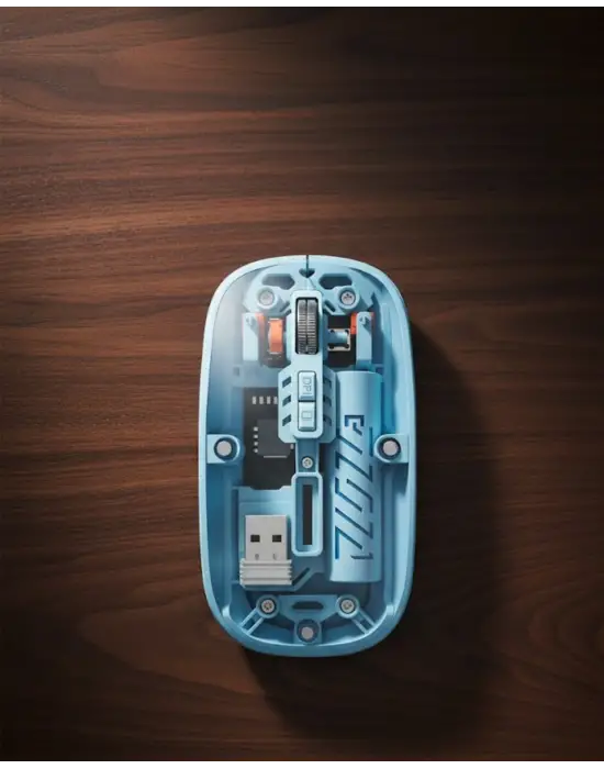 Bluetooth 5.2 Destekli Mavi Pilli Kablosuz Mouse