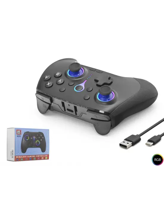Bluetooth Gamepad Pc Ios Android Switch Ps3 Ps4 Uyumlu Rgb - Siyah ND505B