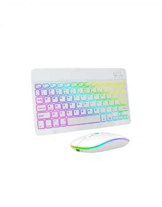 Bluetooth Klavye Mouse Seti Aydınlatmalı Türkçe Q Ergonomik Tasarım