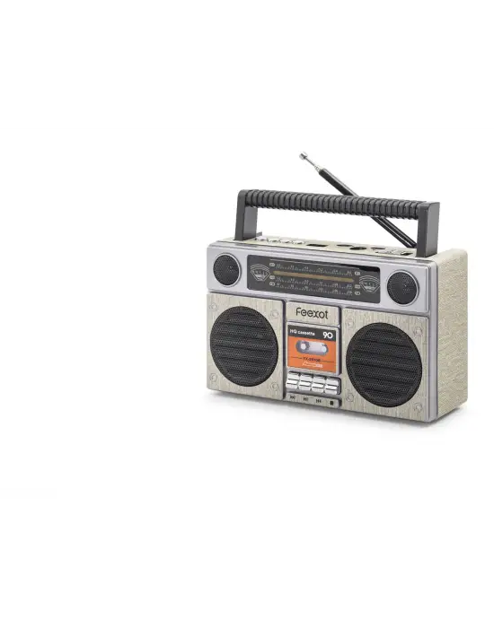 Bluetooth Nostaljik Fm Radyo Usb Tf Aux Taşınabilir Hoparlör - Bej FX2510B