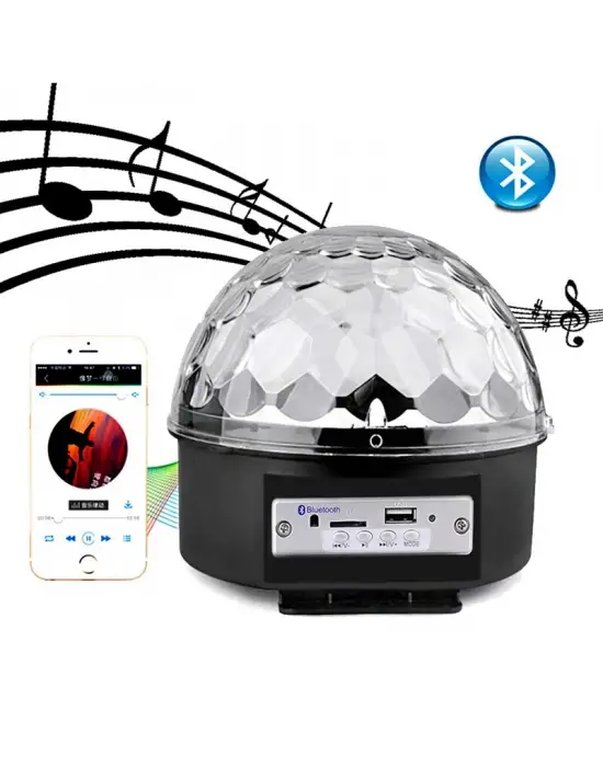 Bluetooth Sd Aux Usb Led Disko Lamba Topu Speaker