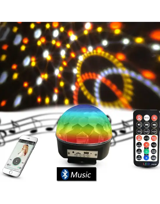 Bluetooth Sd Aux Usb Led Disko Lamba Topu Speaker