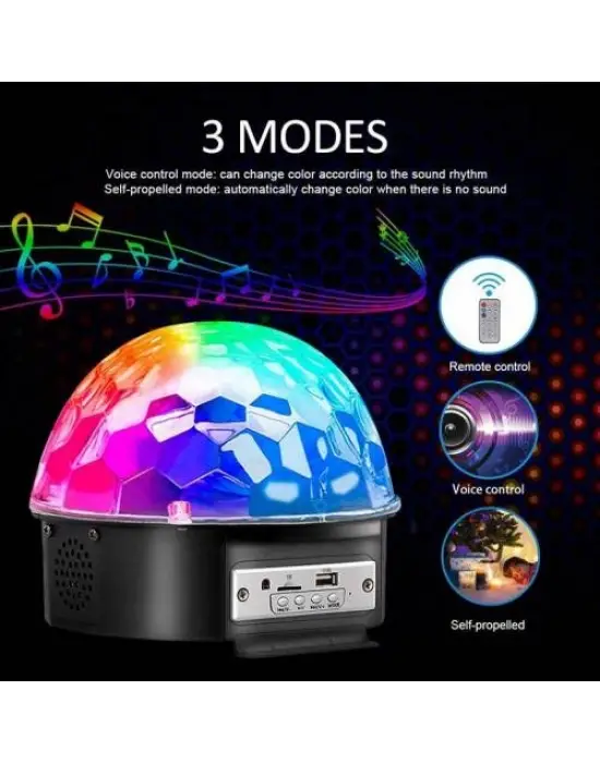 Bluetooth Sd Aux Usb Led Disko Lamba Topu Speaker
