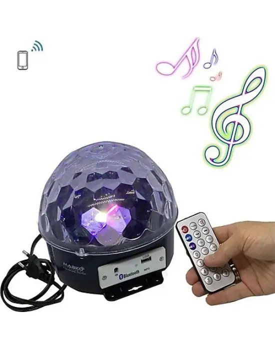 Bluetooth Sd Aux Usb Led Disko Lamba Topu Speaker