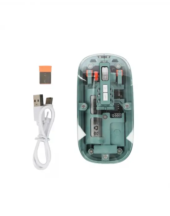 Bluetooth Ve 2.4g Usb Destekli Pilli Kablosuz Şeffaf Mouse