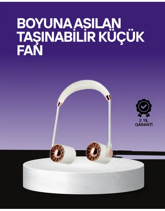 Boyun Askılı Katlanabilir Fan 1000 Mah Usb Şarjlı Taşınabilir