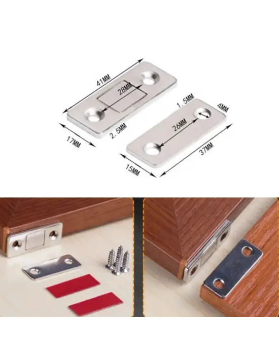 Buffer® 2 Çift Çok Amaçlı Kapı Kapak Dolap Çekmece Mobilya Durdurucu Kapatıcı Mıknatıslar