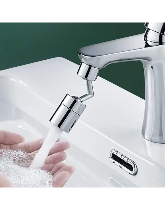 Buffer Krom Görünümlü Plastik Kolay Yerleştirilebilen Banyo Tuvalet Bahçe Fonksiyonlu Musluk Başlığı