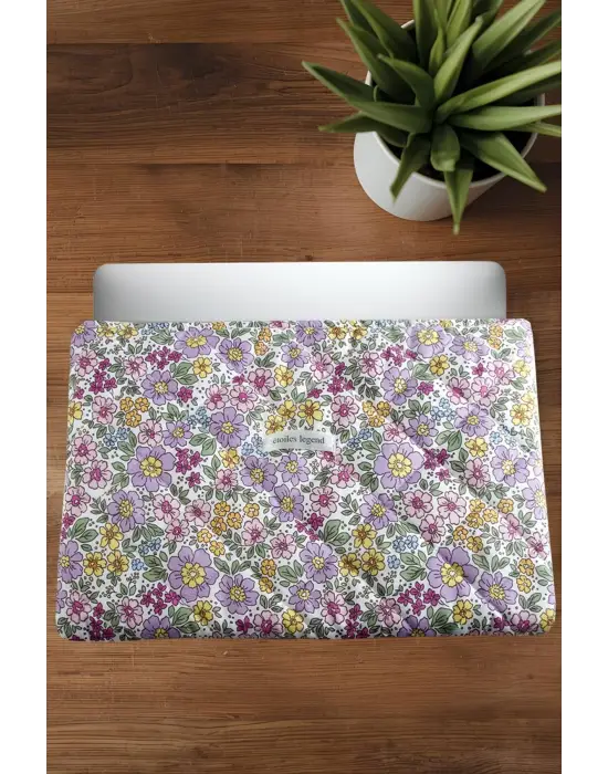 Çiçek Desenli Labtop Bilgisayar Çantası 15*16 inç