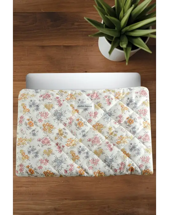 Çiçek Desenli Labtop Bilgisayar Çantası 15*16 inç