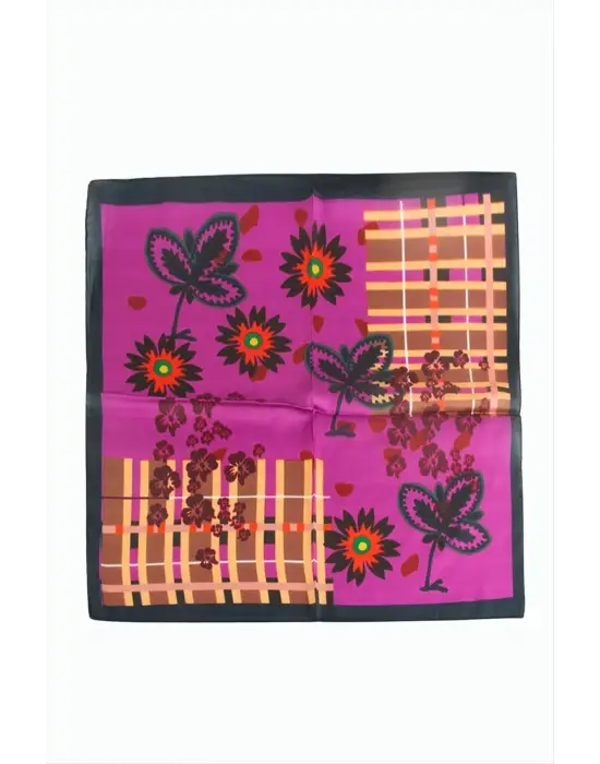 Çiçek Desenli Zr Şifon Fular 50*50 cm