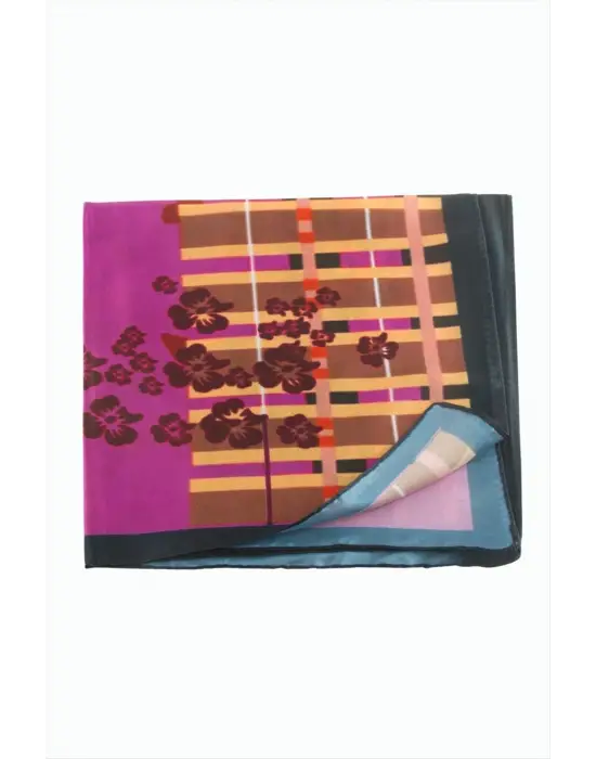 Çiçek Desenli Zr Şifon Fular 50*50 cm