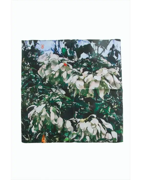 Çiçek Desenli Zr Şifon Fular 50*50 cm