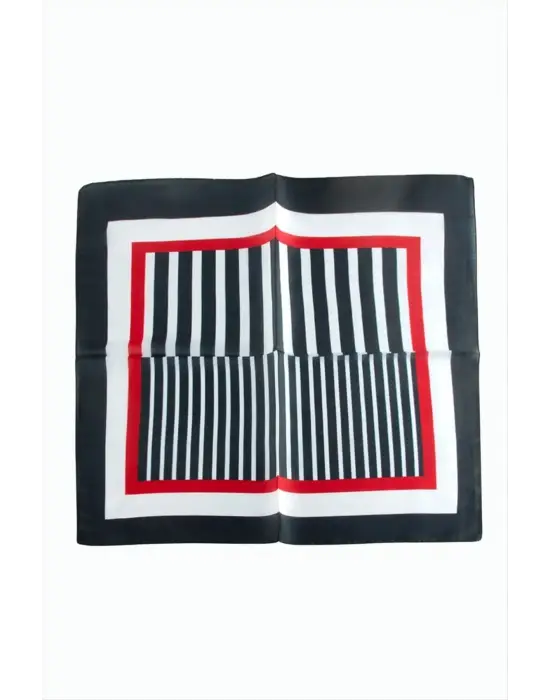 Çizgili Desenli Zr Şifon Fular 50*50 cm