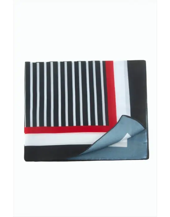 Çizgili Desenli Zr Şifon Fular 50*50 cm