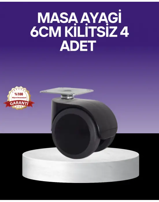 Çok Amaçlı Kilitsiz Masa Ayağı Tekerleği 6 Cm