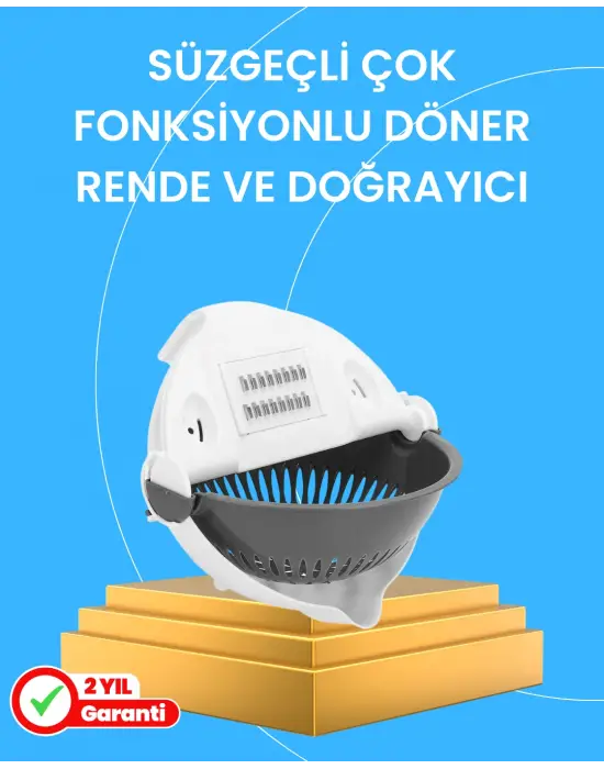 Çok Fonksiyonlu Dilimleyici Ve Süzgeçli Mutfak Aparatı