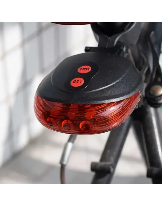 Çok Fonksiyonlu Pilli Bisiklet Led Lazer Işığı Arka Stop Lambası