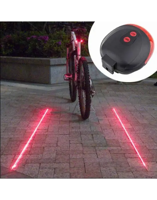 Çok Fonksiyonlu Pilli Bisiklet Led Lazer Işığı Arka Stop Lambası