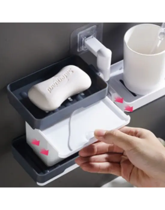 Çoklu Sabun Tutucu Fonksiyonel Banyo Sabunluk