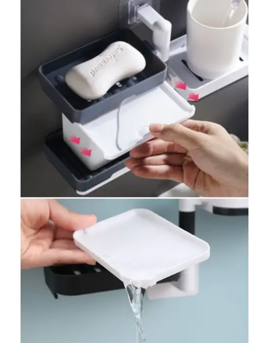 Çoklu Sabun Tutucu Fonksiyonel Banyo Sabunluk