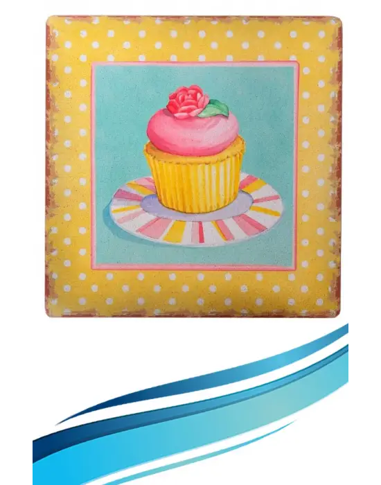 Decotown Duvar Panosu 40*40 Cup Cake Muffin Motifli Duvar Süsü