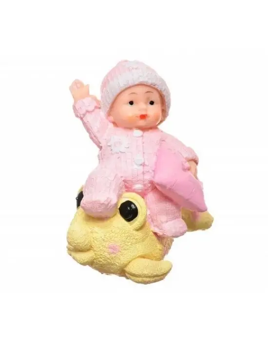 Decotown Hediyelik Sevimli Pembe Bebek Biblo Polyester Süs Eşyası