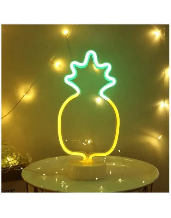 Dekoratif Ananaslı Neon Led Masa Ve Gece Lambası Hediyelik Lamba