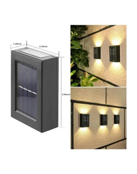 Dekoratif Duvar Lambası Solar Güneş Enerjili Bahçe Aydınlatması
