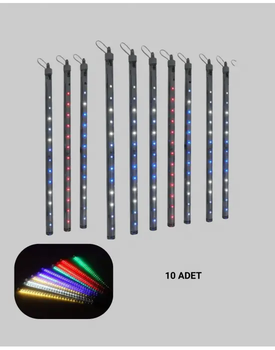 Dekoratif Led Meteor Işık 10’lu Çubuk Seti