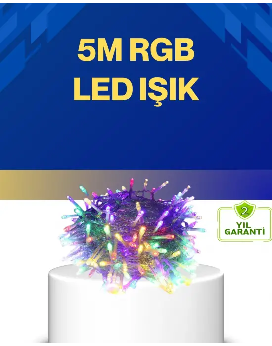 Dekoratif Peri Led 5 M 50 Ampullü Şeffaf Kablo Aydınlatma