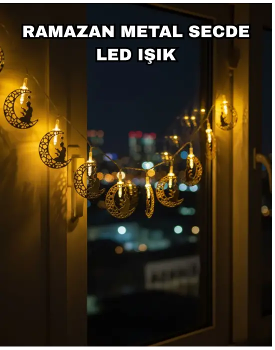 Dekoratif Ramazan Ay Işığı Secde Eden Adam Figürlü