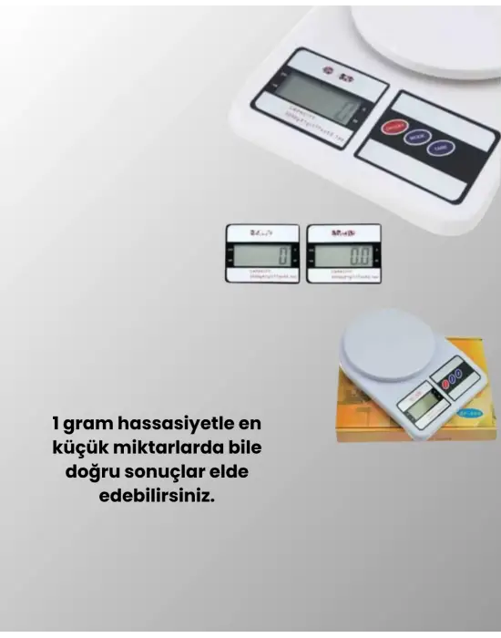 Dijital Mutfak Terazisi 10kg Kapasiteli 1g Hassasiyetli