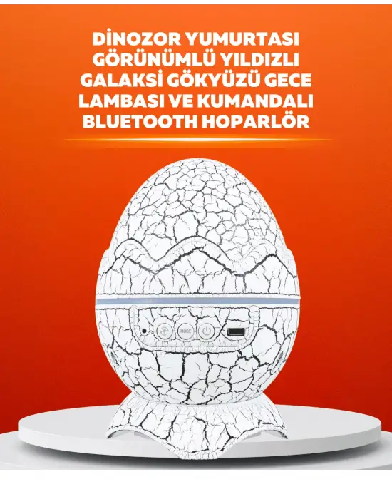 Dinozor Yumurtası Tasarımlı Projektörlü Gece Lambası