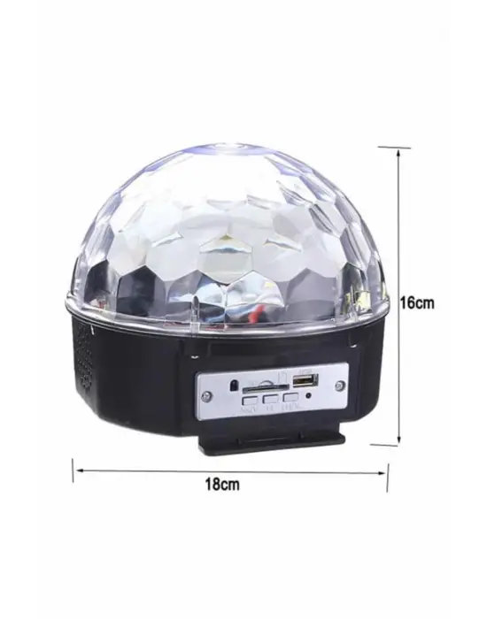 Disko Topu Renkli Işıklı Lazer Parti Bluetooth Bağlantılı Led Küre