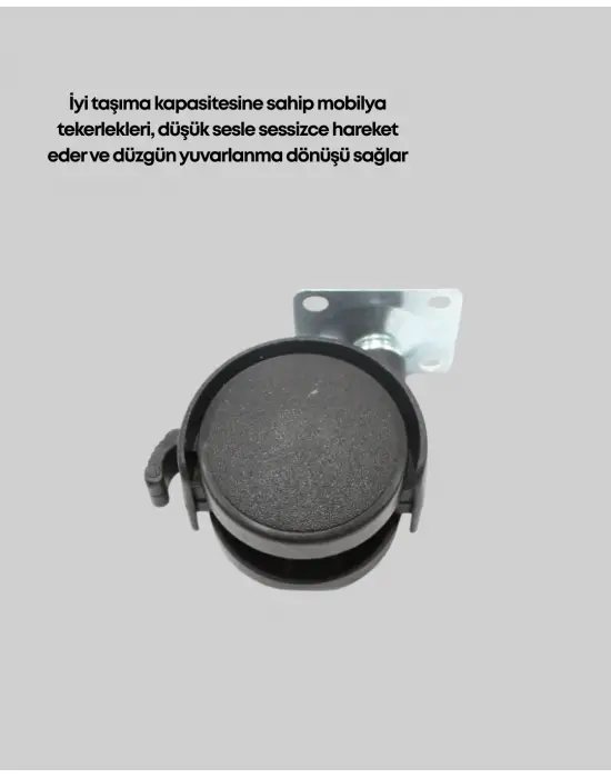 Dolap Ve Raflar İçin 4 Cm Kilitli Tekerlek Tekli