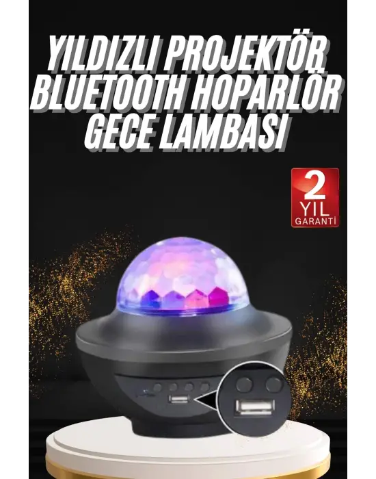 Dönen Işıklı Disko Topu Projektör Müzik Çalarlı Disco Speaker