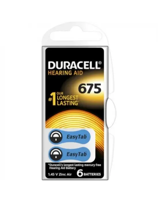 Duracell 675 İşitme Cihaz Kulak Pili 6 Parça  1 Kutu