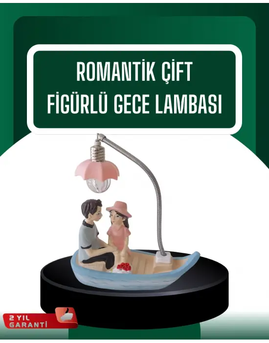 El Ele Tutuşan Çift Figürlü Dekoratif Gece Lambası Romantik Tasarım