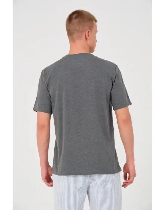Erkek 24/1 Düz A Kalite Oversize T-shirt - Antrasit
