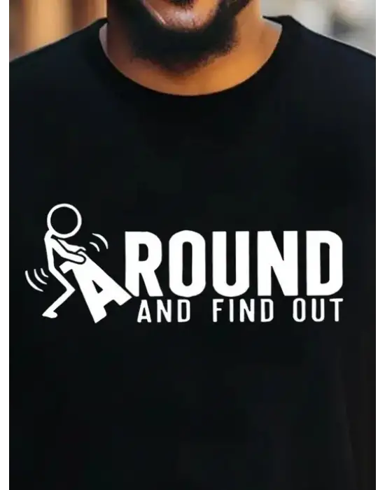 Erkek Around Baskılı Süprem T-shirt