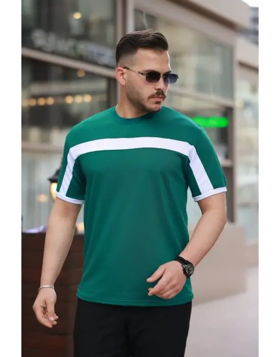 Erkek şerit Detaylı Kısa Kollu T-shirt