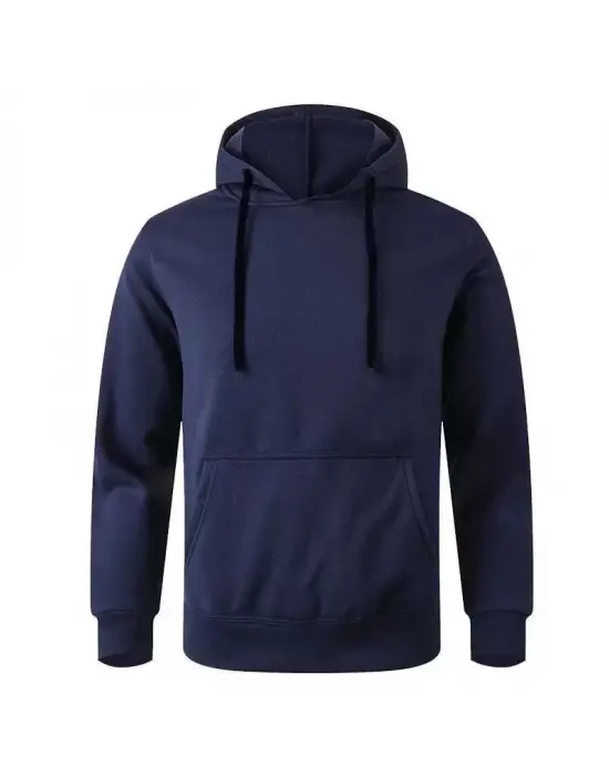 Erkek Uzun Kol Kapşonlu Basic Sweatshirt Hoodie - Lacivert