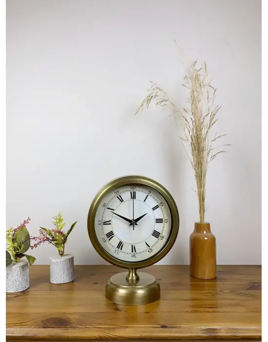 Eskitme Metal Anka Masa Saati 25×20 cm