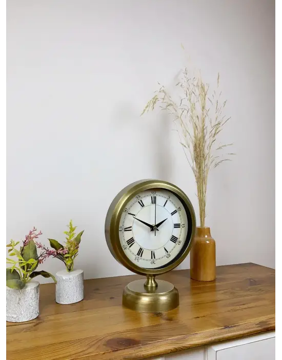 Eskitme Metal Anka Masa Saati 25×20 cm